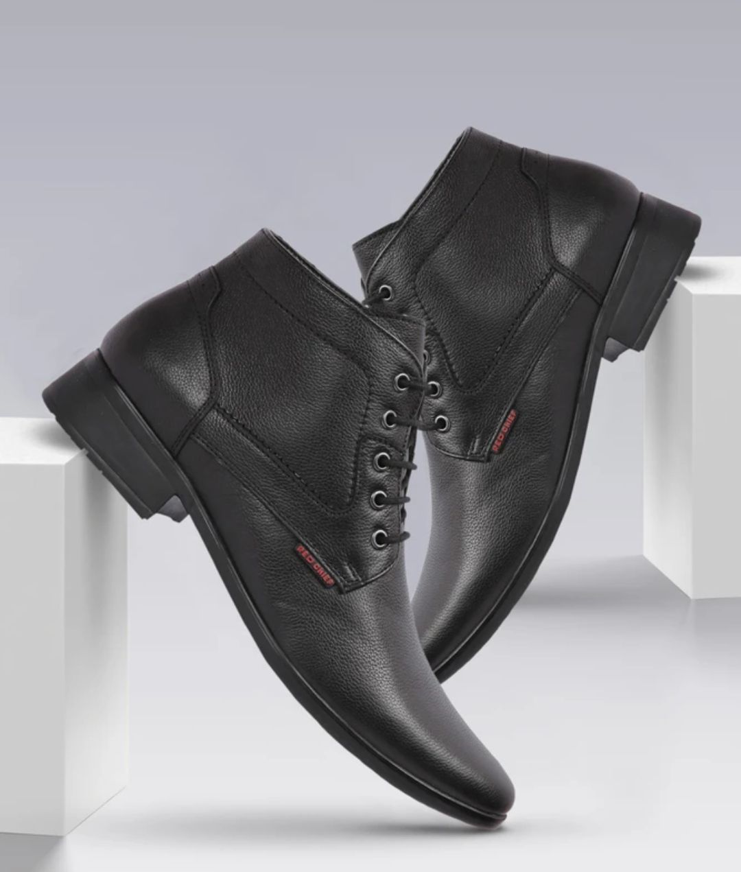 Red Chief- Genuine Leather Formal Boots With Formal Shoes For Men (Black)