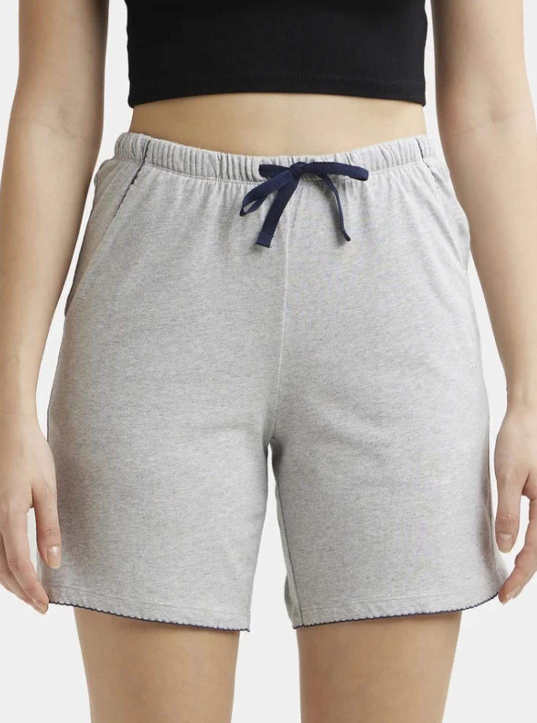 Jockey:- Solid Women Grey Basic Shorts