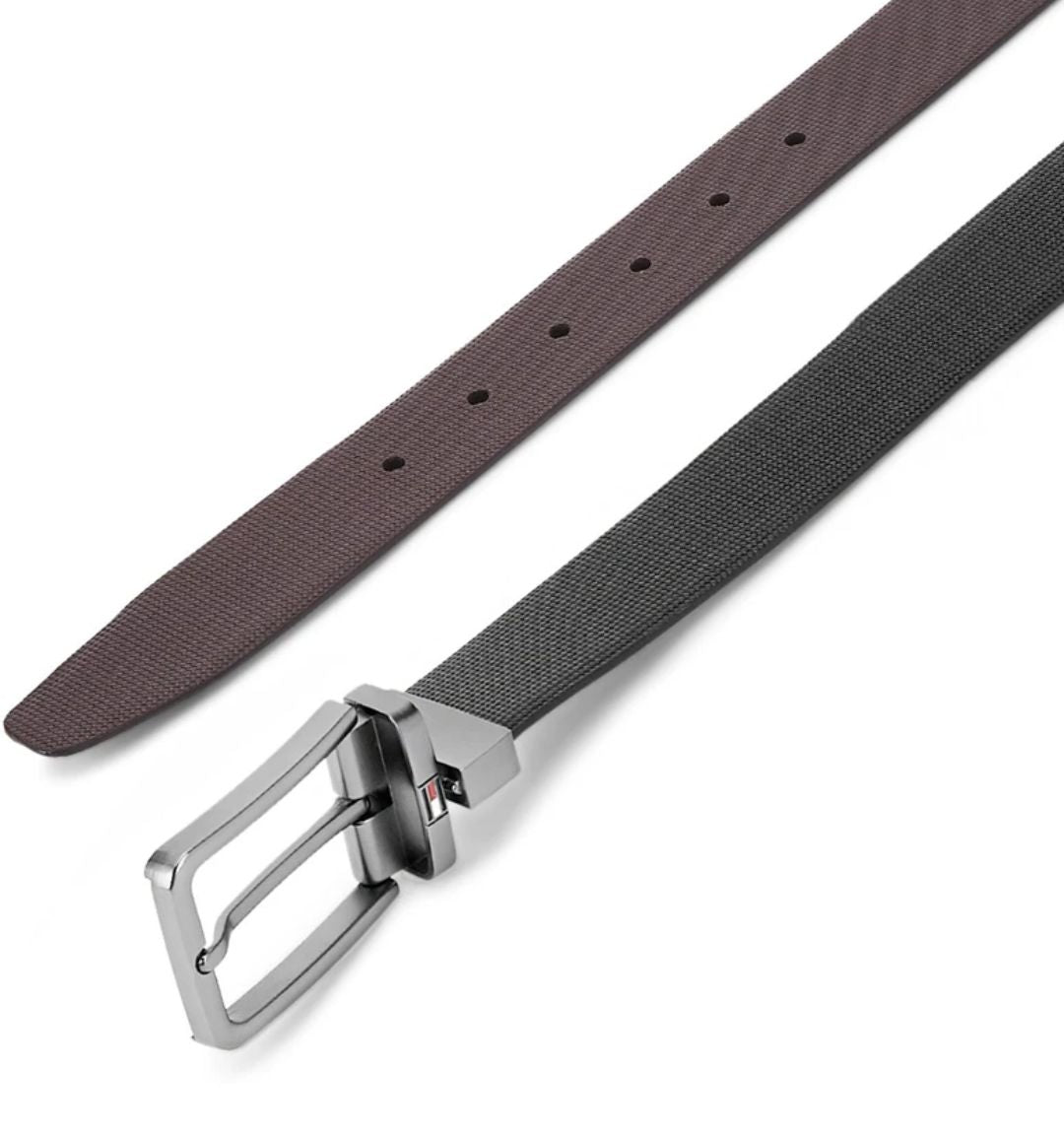 TOMMY HILFIGER:- Men Casual Genuine Leather Reversible Formal Black Belt