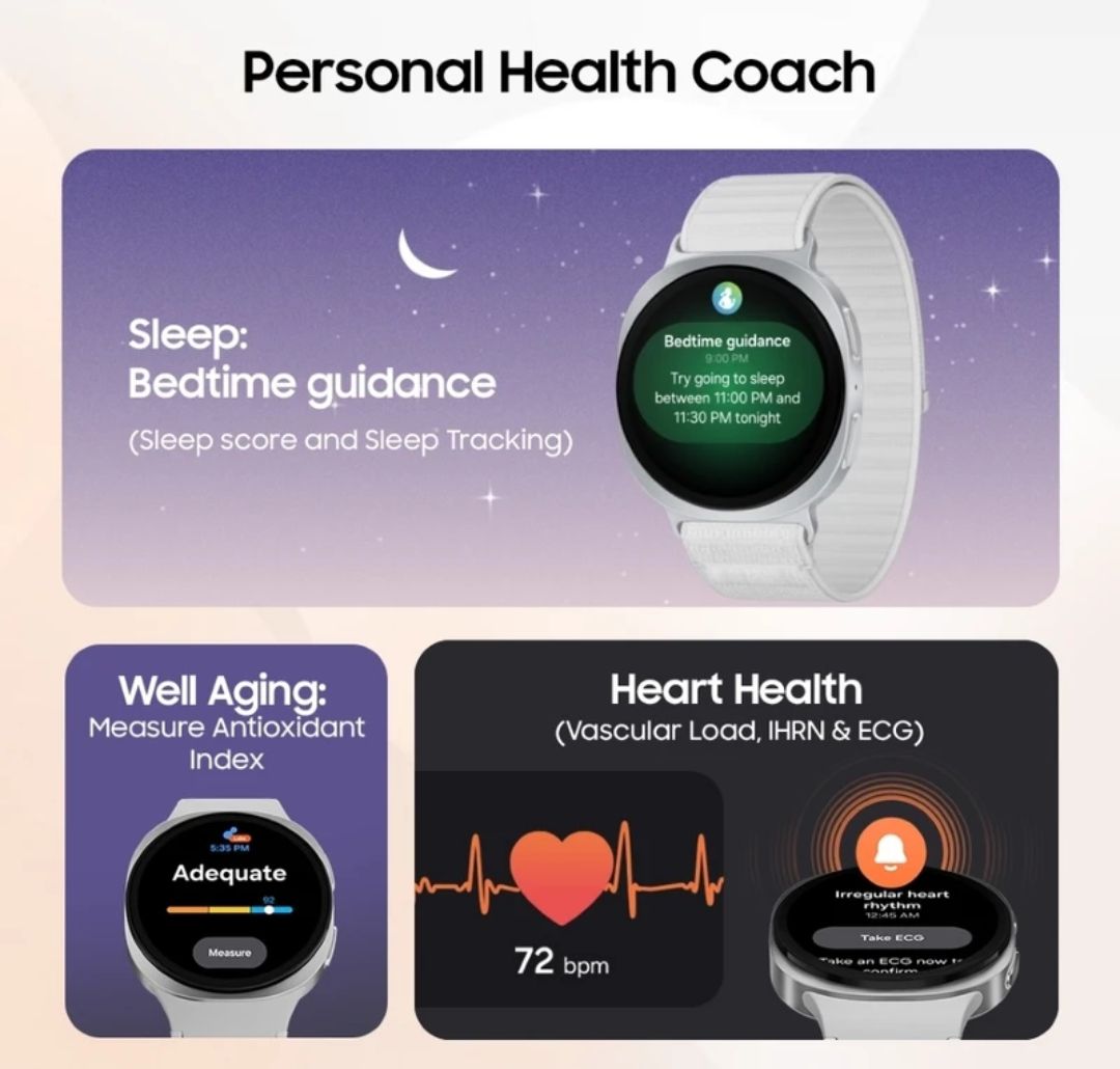 Samsung:- Samsung Galaxy watch 8 for Men (Dark Grey strap,small)
