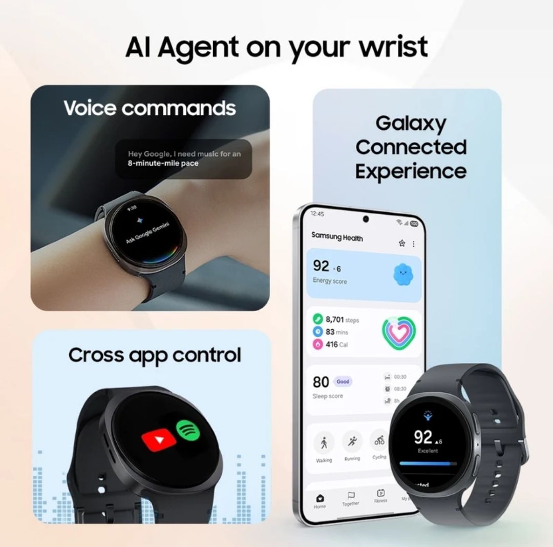 Samsung:- Samsung Galaxy watch 8 for Men (Dark Grey strap,small)