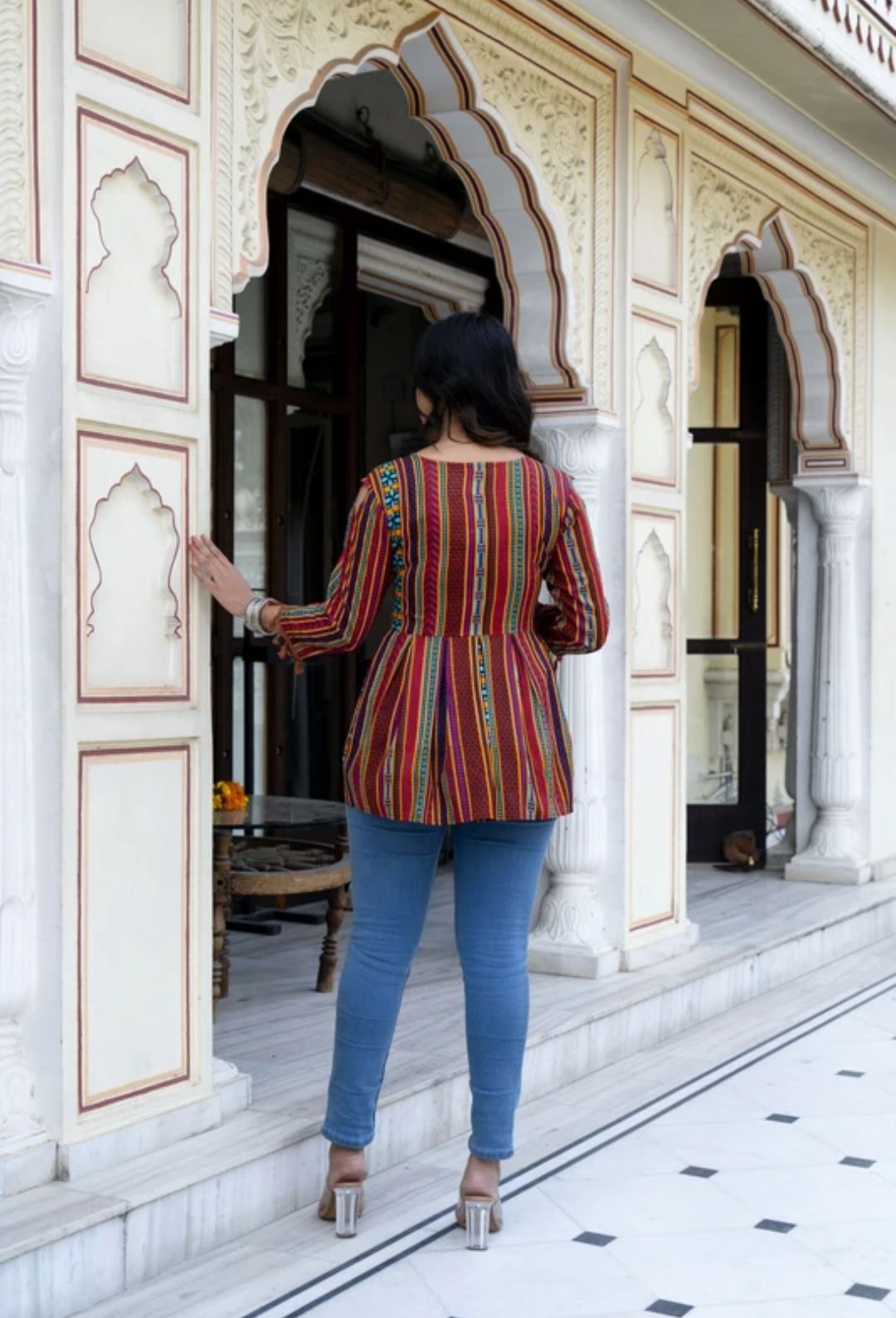 Casual Regular Sleeves Printed Women Multicolour Top