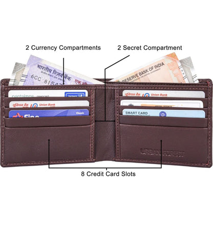Urben Forest:- Men Casual, Formel Brown Genuine Leather Wallets