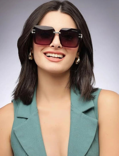 UV Protection Retro Square Sunglasses for Women ( Purple)