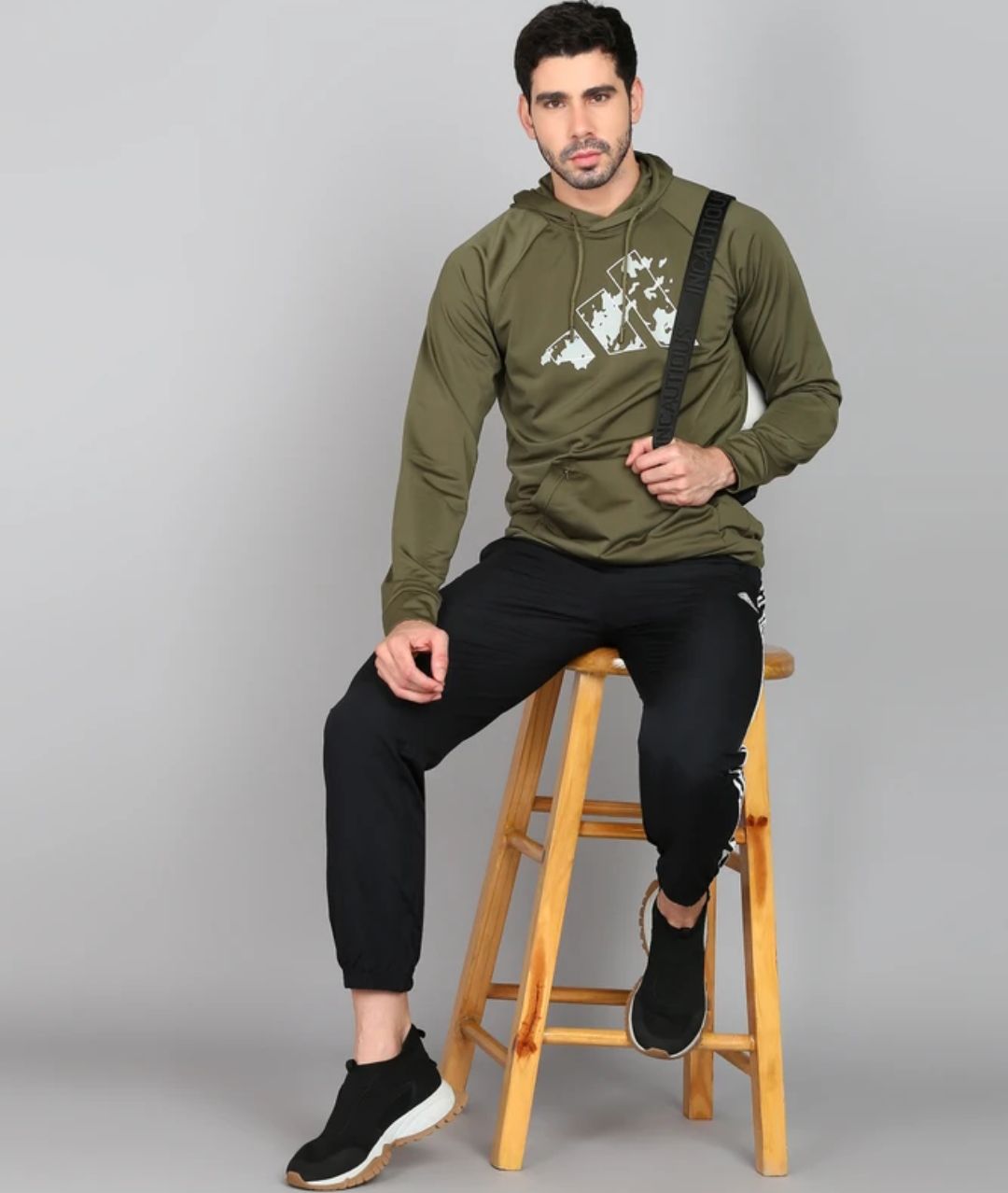 Addidas:- Men Full Sleeves Printed Hooded Sweatshirt