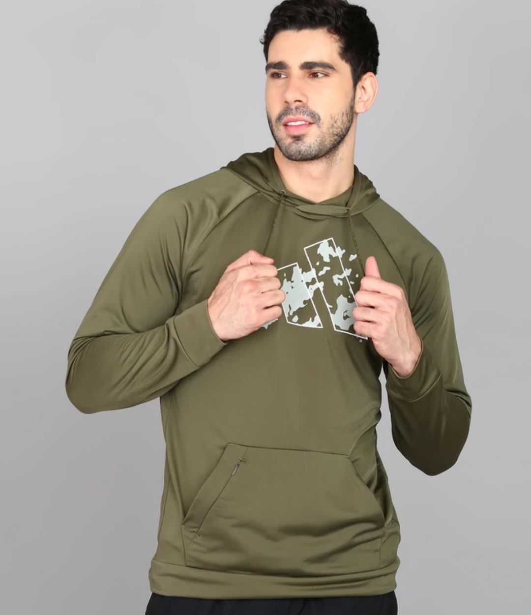Addidas:- Men Full Sleeves Printed Hooded Sweatshirt