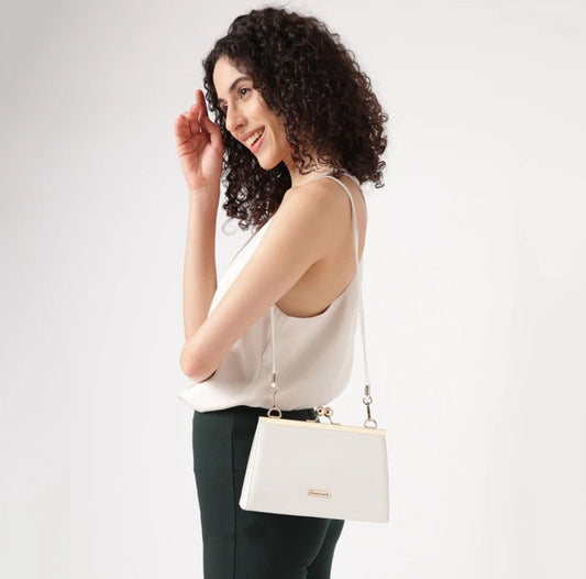 FASTRACK:- Women Party White Clutch