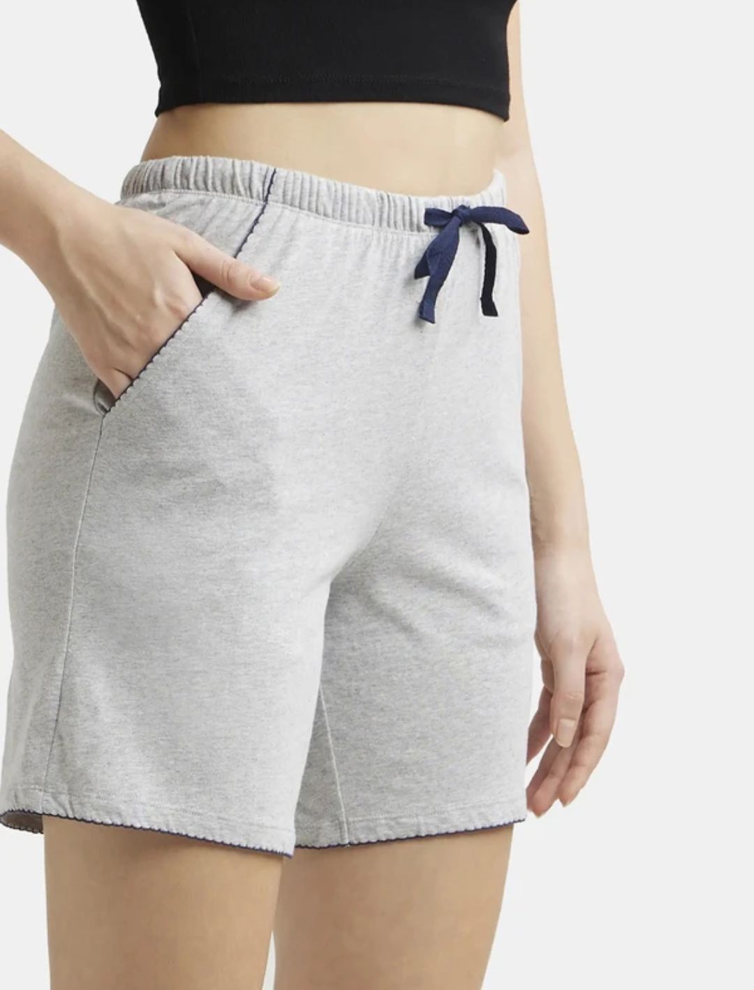 Jockey:- Solid Women Grey Basic Shorts