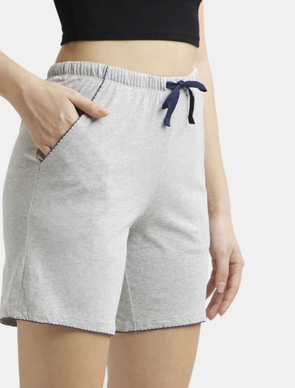 Jockey:- Solid Women Grey Basic Shorts