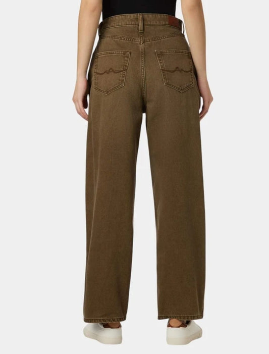 Pape Jeans:- Women Tapered Fit High Rise Brown Jeans