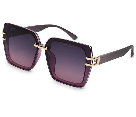 UV Protection Retro Square Sunglasses for Women ( Purple)