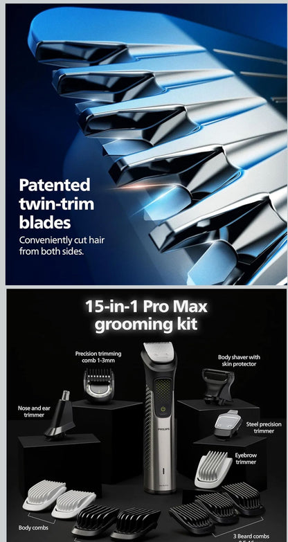 Philips No.1 Men's Trimmer|Pro Beardsense Technology ( Black) 3 Years Warranty