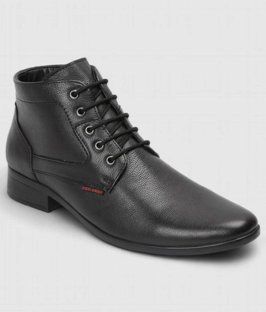 Red Chief- Genuine Leather Formal  Boots With Formal Shoes For Men (Black)